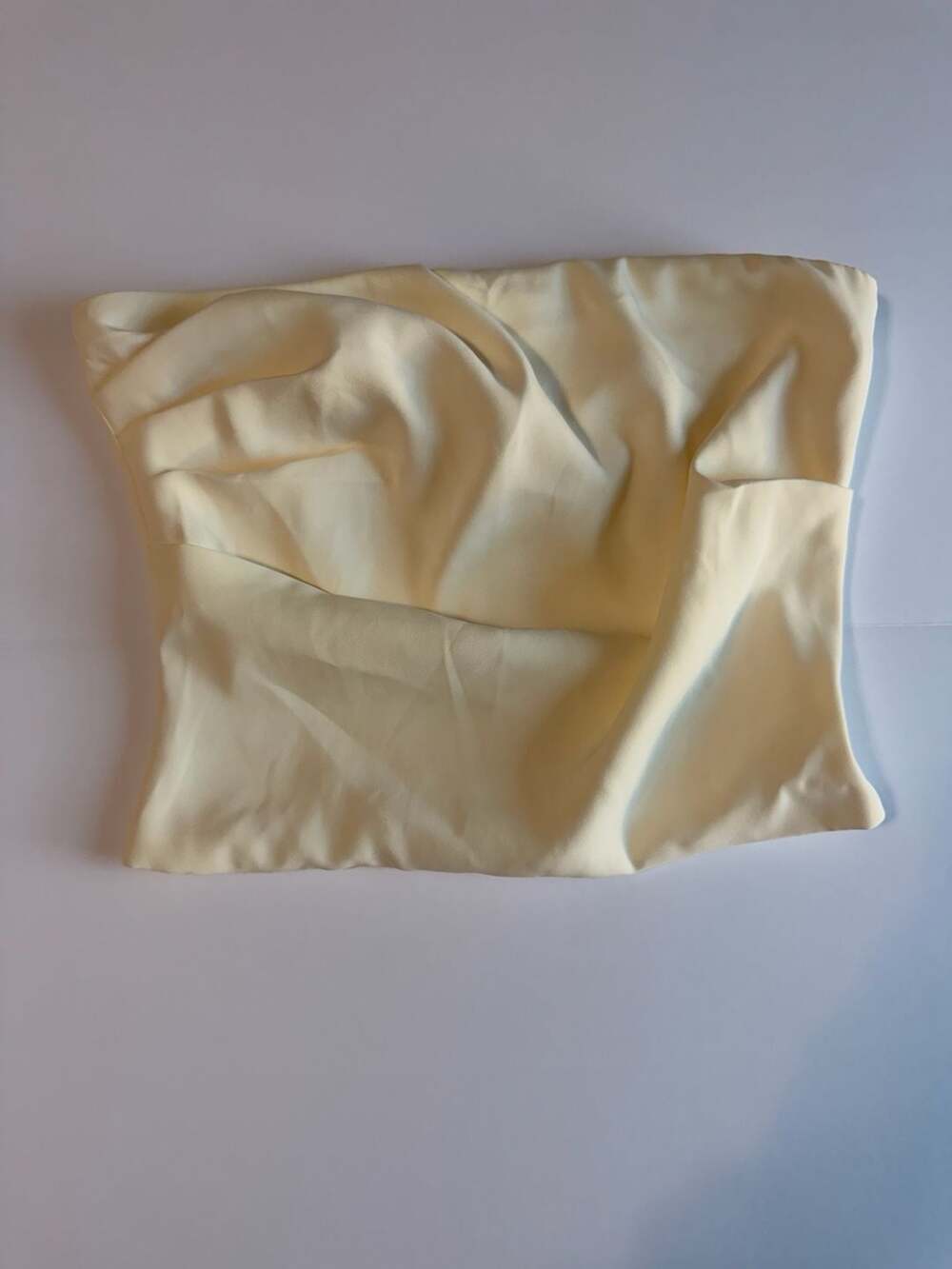 SNDYS. Cream Strapless Zip-Back Tube Top